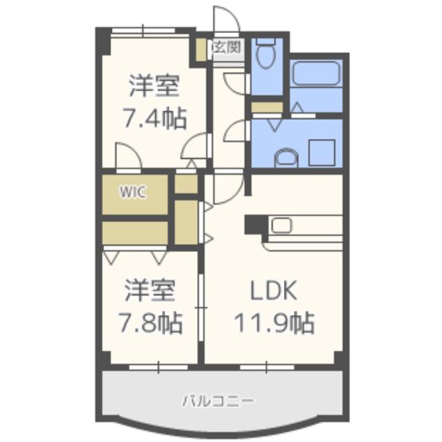 アム・フルッス(2LDK/1階)の間取り写真
