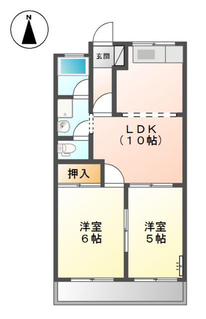 メゾンルミナス(2LDK/1階)の間取り写真
