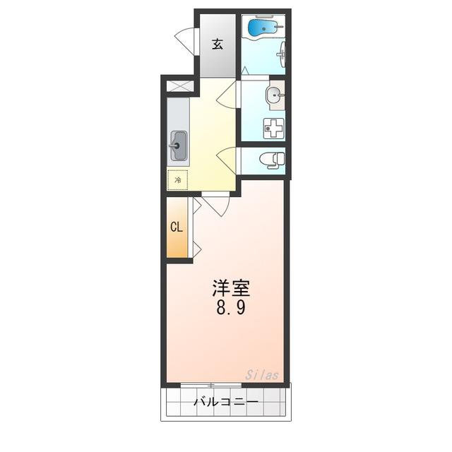 フジパレス楠町(1K/2階)の間取り写真