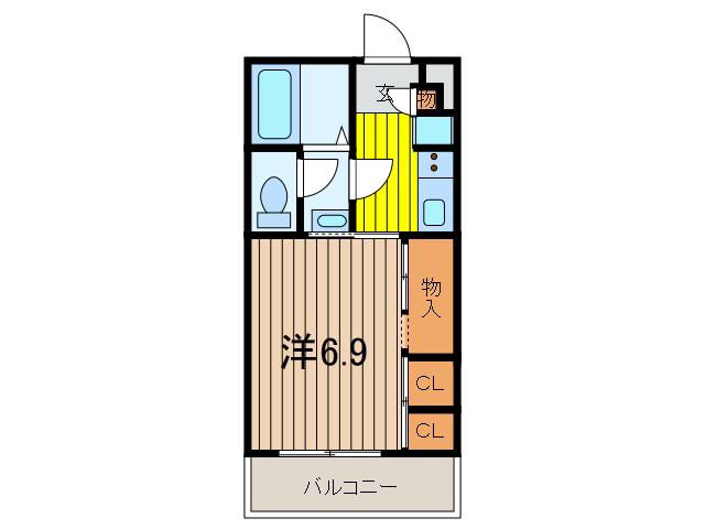 リブリ・大戸(1K/2階)の間取り写真
