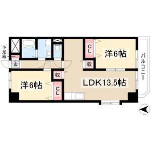 ロイヤルマンション横井(3DK/4階)の間取り写真
