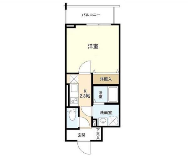 VERRE森下(1K/2階)の間取り写真