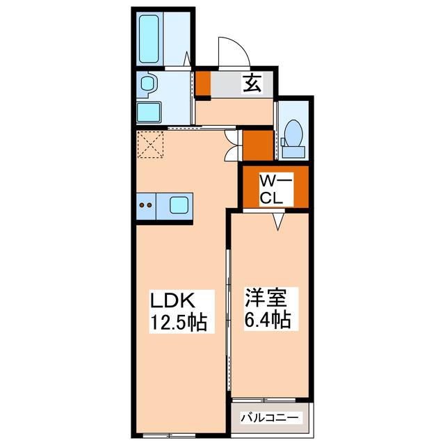 EXTRA(1LDK/3階)の間取り写真
