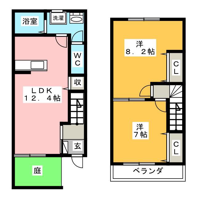 PEACEFUL PLACE(2LDK/1階)の間取り写真