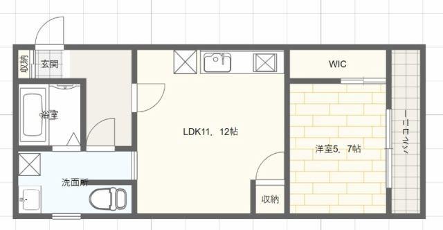 デュオ呉服町(1LDK/3階)の間取り写真