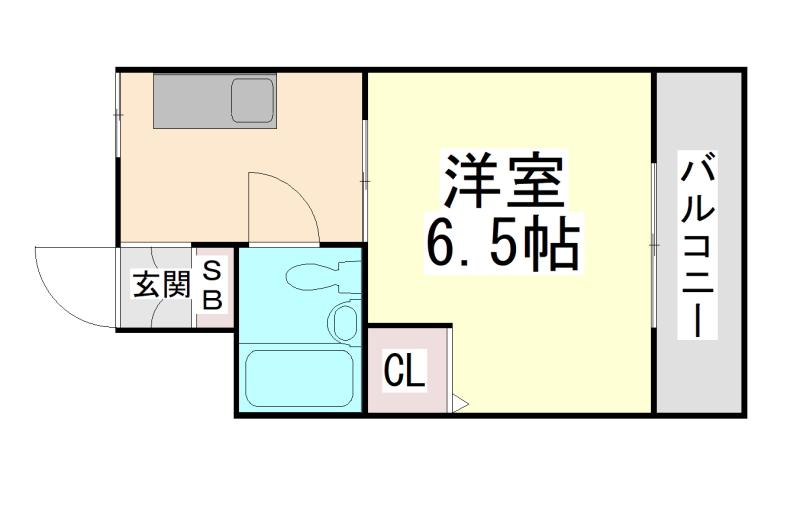 シンプルライフ六甲(1K/4階)の間取り写真