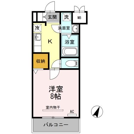 サニーコート・K(1K/1階)の間取り写真
