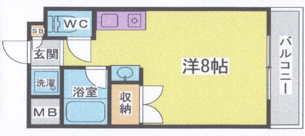 プレアール西神戸(ワンルーム/1階)の間取り写真