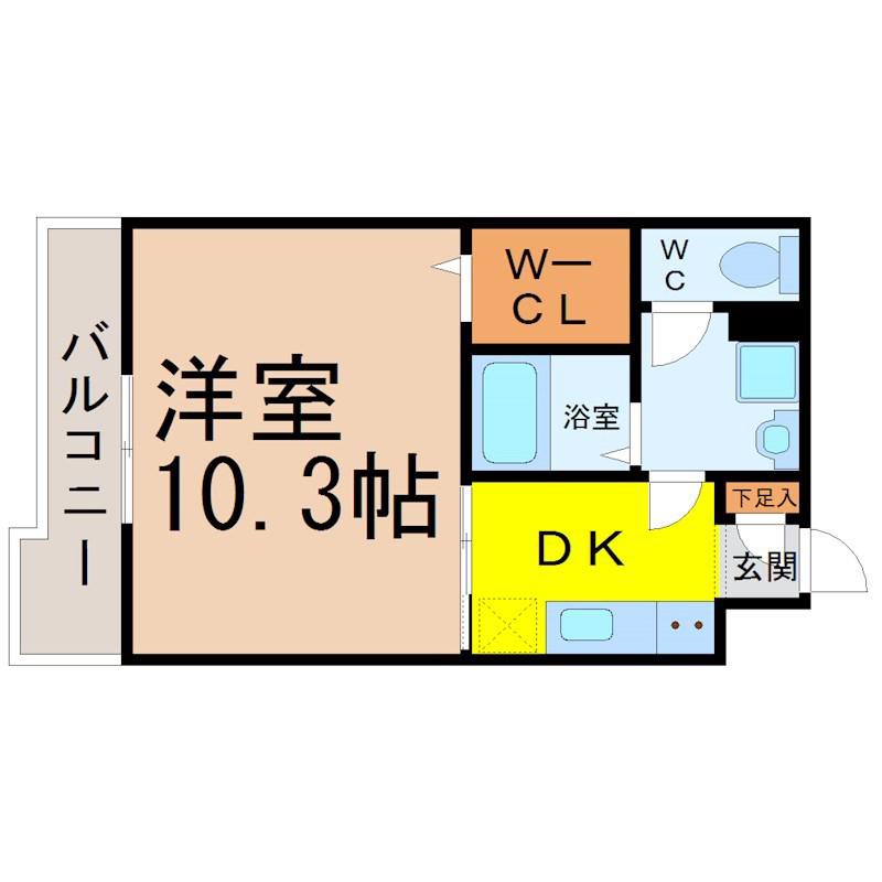グレイス泉(1DK/5階)の間取り写真