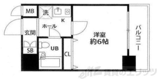 エスリード新大阪第2(1K/9階)の間取り写真