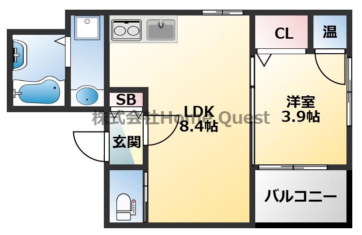 F ASECIA DIONE(1LDK/1階)の間取り写真
