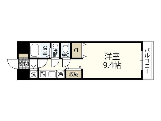 グラビスコート西原駅前(ワンルーム/2階)の間取り写真