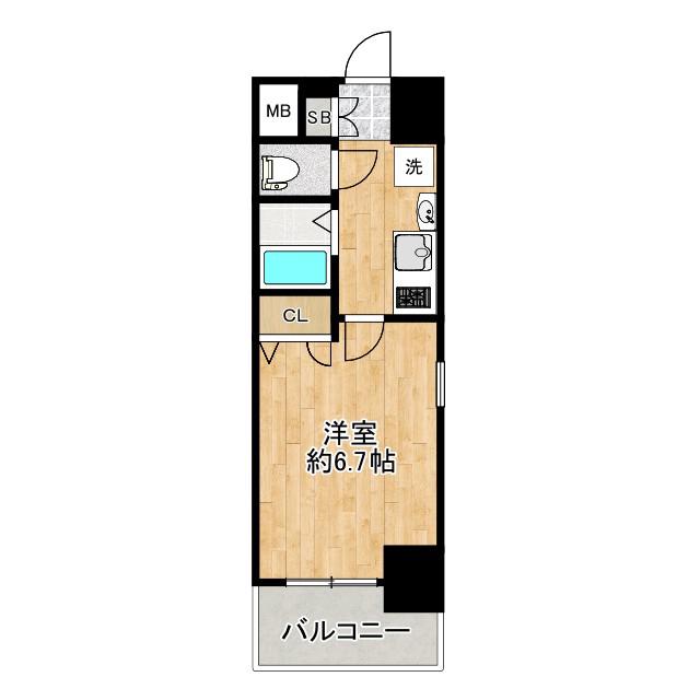 プレサンス心斎橋タイミックス(1K/3階)の間取り写真