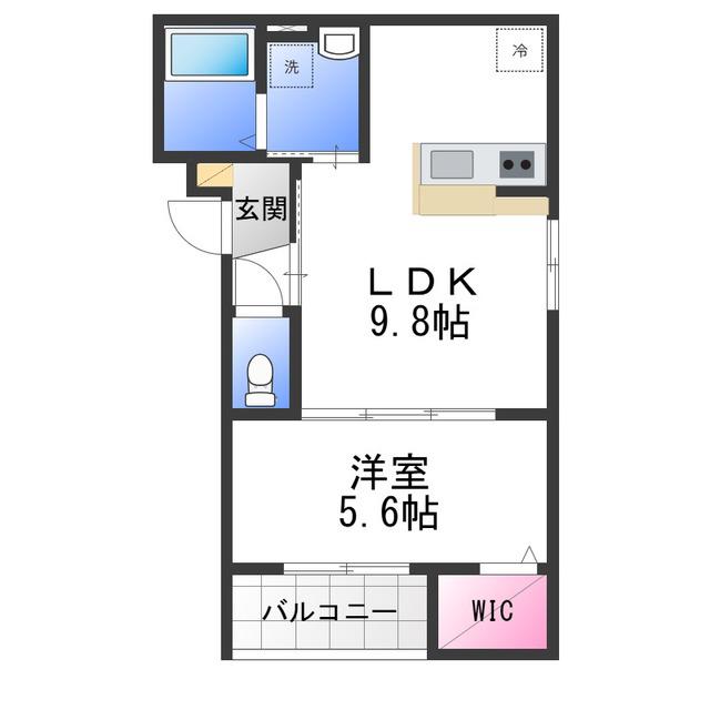 RAFFINE貝塚(1LDK/3階)の間取り写真