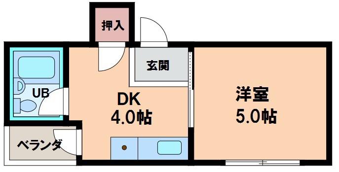 ローレックスマンション(1DK/3階)の間取り写真