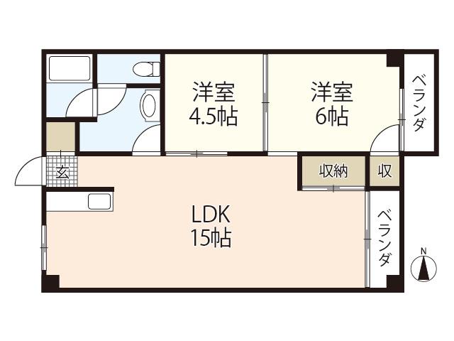 FORウエスト長束(2LDK/4階)の間取り写真