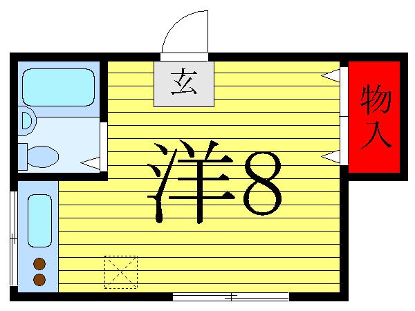 文化ビレッジ(ワンルーム/2階)の間取り写真