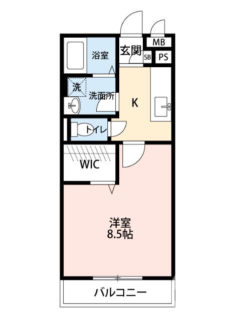 WISTERIA PLACE(1K/1階)の間取り写真