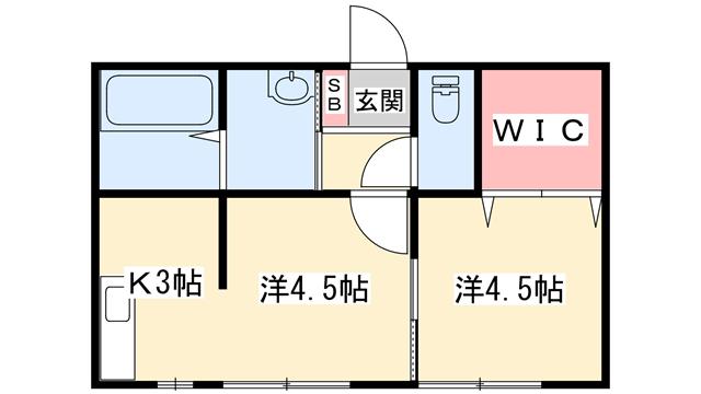 ソレジオ(1DK/2階)の間取り写真