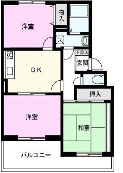 ヴァンベールソフィア(3DK/2階)の間取り写真
