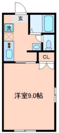 小田急線 向ケ丘遊園駅 徒歩12分 2階建 築27年(1K/1階)の間取り写真
