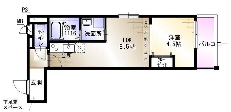 リオヴェール彩都(1LDK/3階)の間取り写真