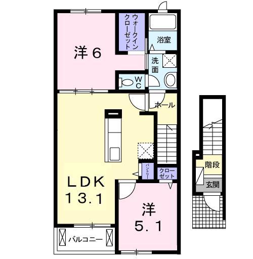 グランデ レジデンス トレ(2LDK/2階)の間取り写真