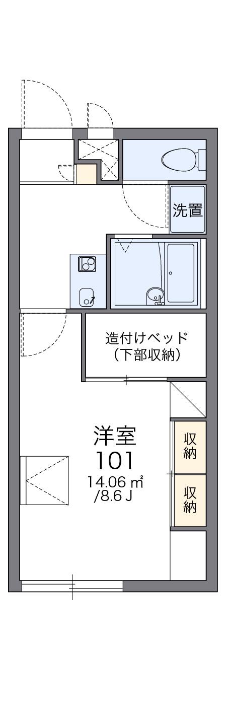 レオパレスミネルヴァ(1K/1階)の間取り写真
