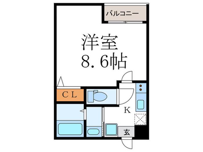 スプリングス壬生(1K/4階)の間取り写真
