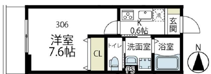 メゾン獅子ヶ谷(1K/3階)の間取り写真