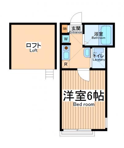 シティハイツ2(1K/2階)の間取り写真