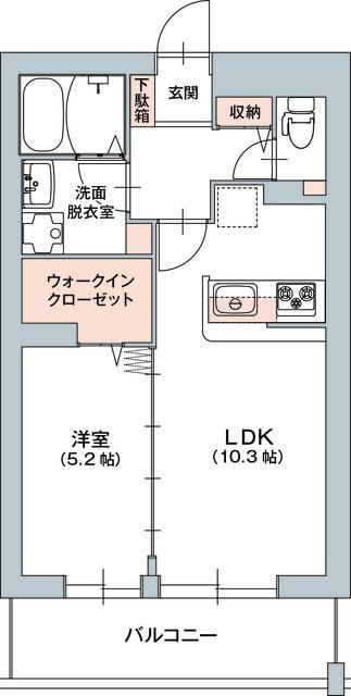 ノーム国立(1LDK/3階)の間取り写真