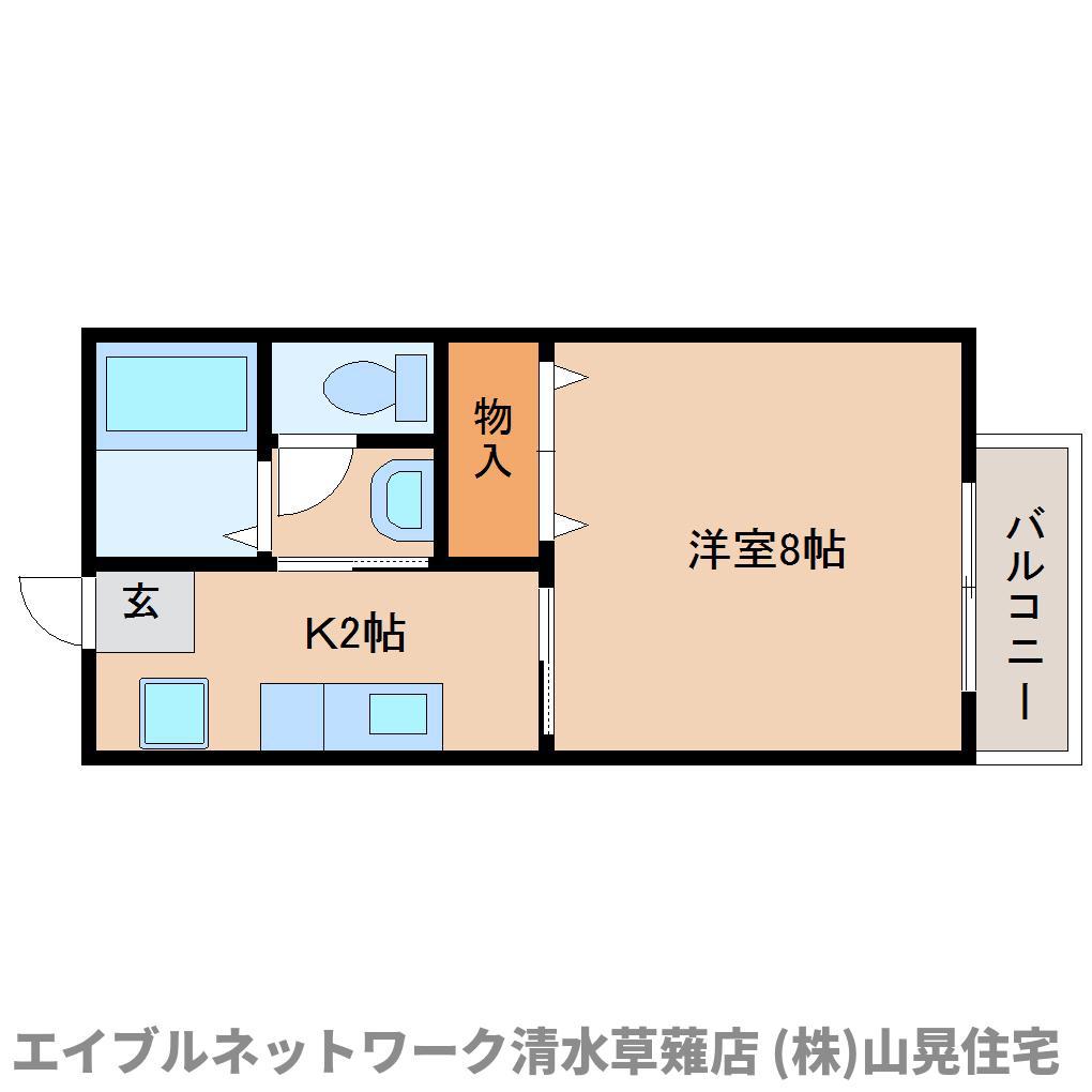 エントピア(1K/2階)の間取り写真