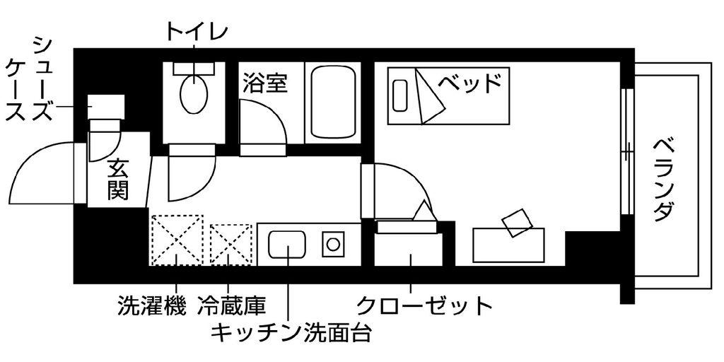 ルリエクラ近大通(1K/7階)の間取り写真
