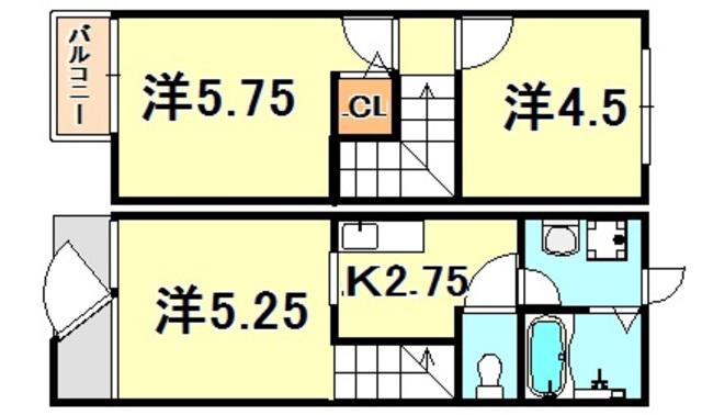 ヴィバーラ舞子(3K/1階)の間取り写真