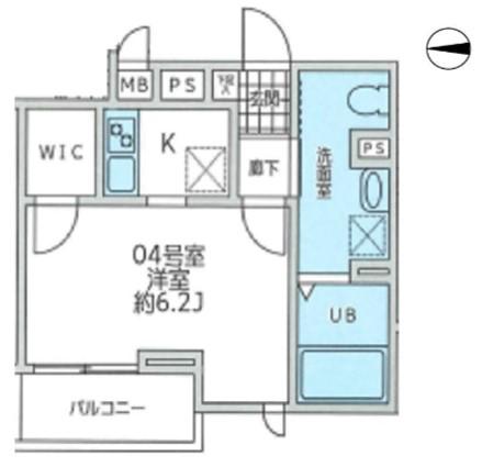フルールバロン八王子(1K/1階)の間取り写真