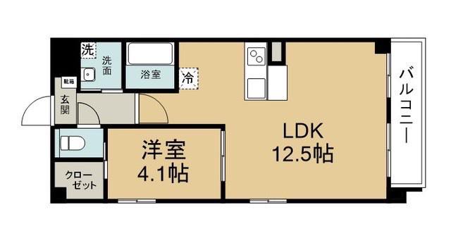 JR日豊本線 大分駅 徒歩16分 10階建 築4年(1LDK/8階)の間取り写真