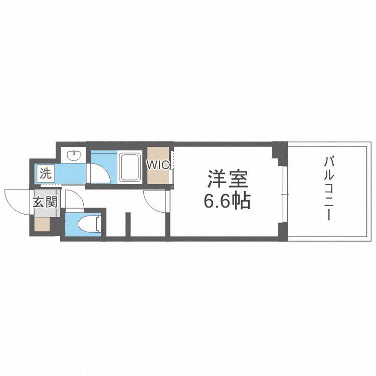 ルフォンプログレ堺筋本町タワーレジデンス(1K/2階)の間取り写真
