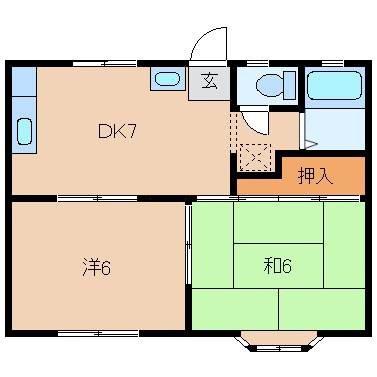 ダイナスティ(2DK/1階)の間取り写真