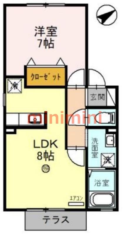 モデラート八丁畷(1LDK/1階)の間取り写真