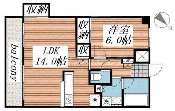 エバーグリーン(1LDK/5階)の間取り写真