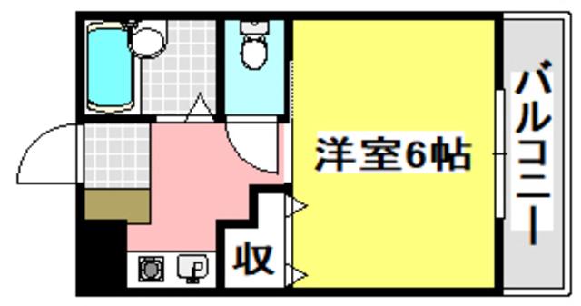 セレント茨木鮎川(1K/1階)の間取り写真