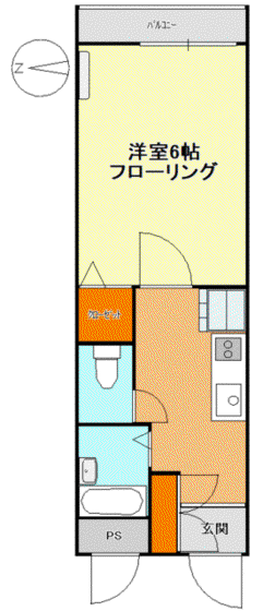 アバビル2号館(1K/3階)の間取り写真