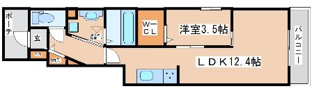 LALA東人丸(1LDK/2階)の間取り写真