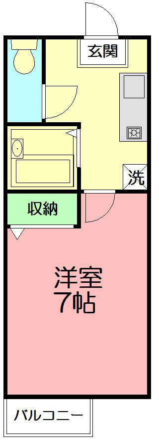 ルシェル(1K/2階)の間取り写真