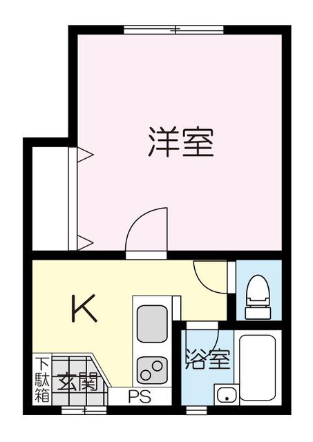ドミールササキ(1K/1階)の間取り写真
