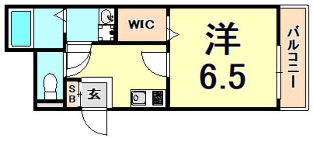 ALEGRIA猪名寺(1K/1階)の間取り写真