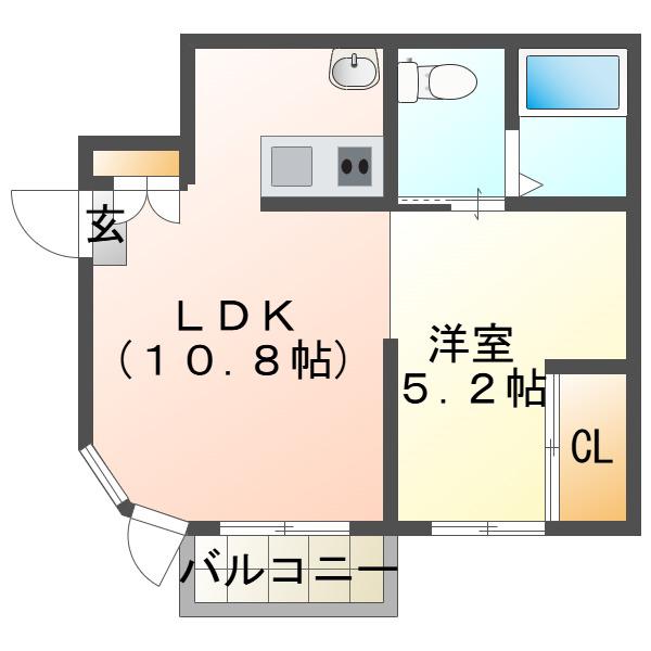 ルミエール(1LDK/1階)の間取り写真