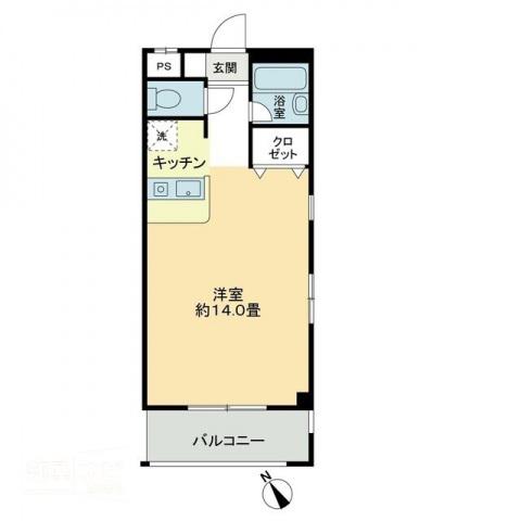 ビブラン宇多津(ワンルーム/3階)の間取り写真
