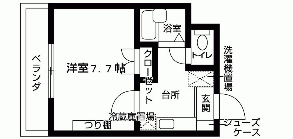 ウィルトゥース瑞穂(1K/3階)の間取り写真